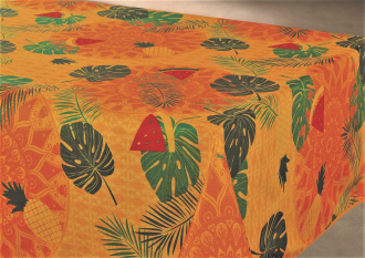 Abwischbar Provence-Tischdecke 200x150 cm Gelb-Orange Pirae