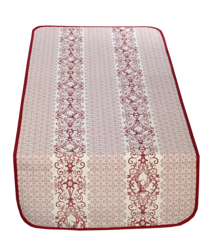 Bezaubernder Tischläufer, rot cm Doubleface, 50x140 und Hirsch Edelweiß, Beidseitig, mit