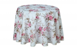 Rosen-Tischdecke rund ca. 180 cm, Prinzess Rose 2, pflegeleicht