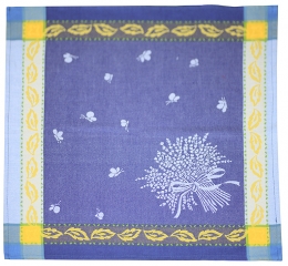 4 Servietten Jacquard blau Lavendel Baumwolle